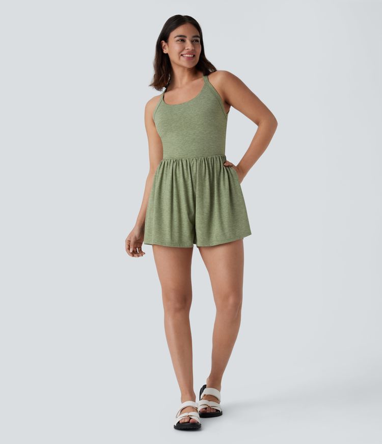 ColaBody™ | 2‑in‑1 backless twist vacation bodysuit with side pockets (Easy Peezy Edition)