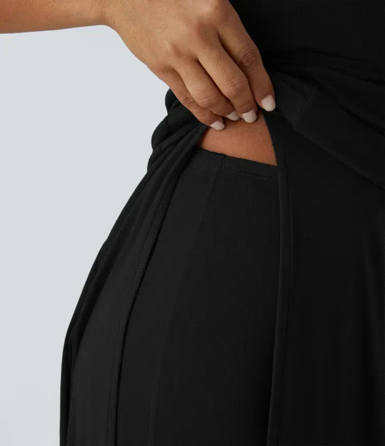 ColaZebra™ | Casual midi hooded dress, sleeveless, zebra back